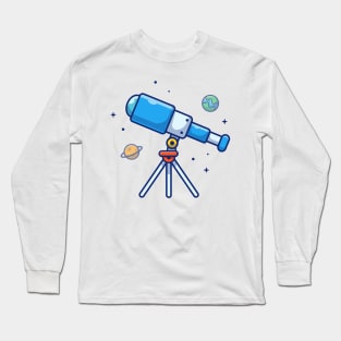 Telescope space cartoon Long Sleeve T-Shirt